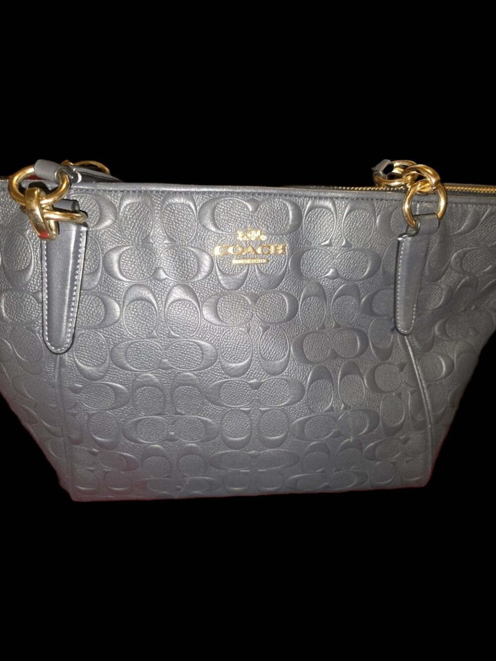 Coach "Ava" Embossed Signature Tote w/ Matching Wallet - Picture 3 of 16